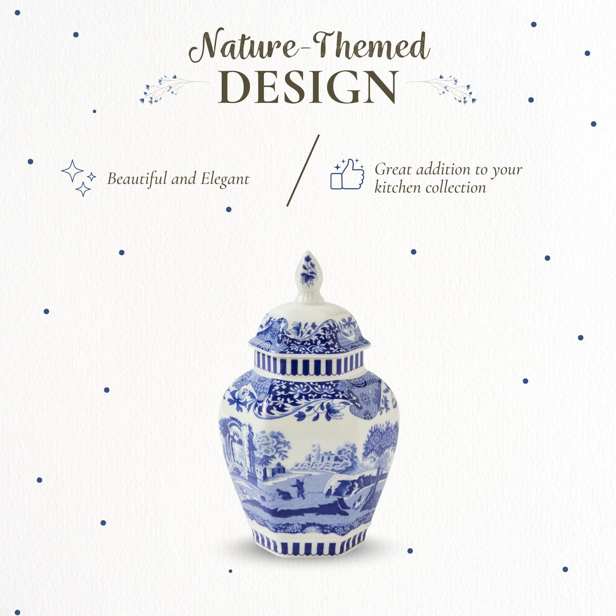 Spode Blue Italian Steccato Vase, 5.2 Inch