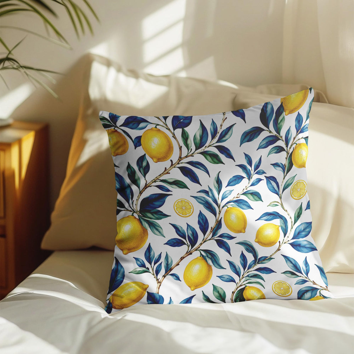 Blue Chinoiserie Bird and Peony Pillow Cover, 18x18