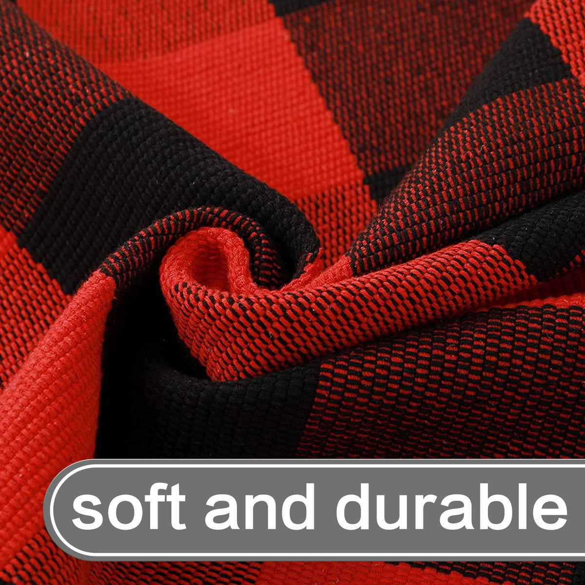 MUBIN Blue White Plaid Cotton Rug, 27.5x43