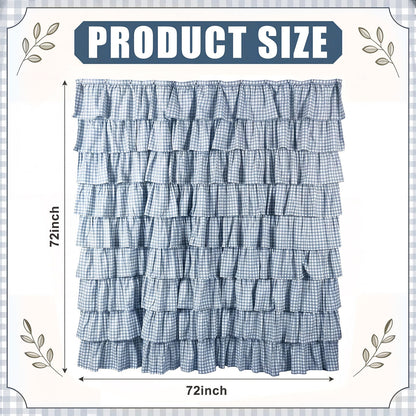 Ruffled Gingham Shower Curtain, 72 x 72