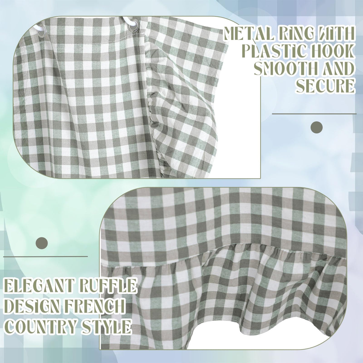 Ruffled Gingham Shower Curtain, 72 x 72