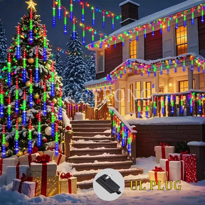 Blue Meteor Shower Christmas Lights, 8 Tubes