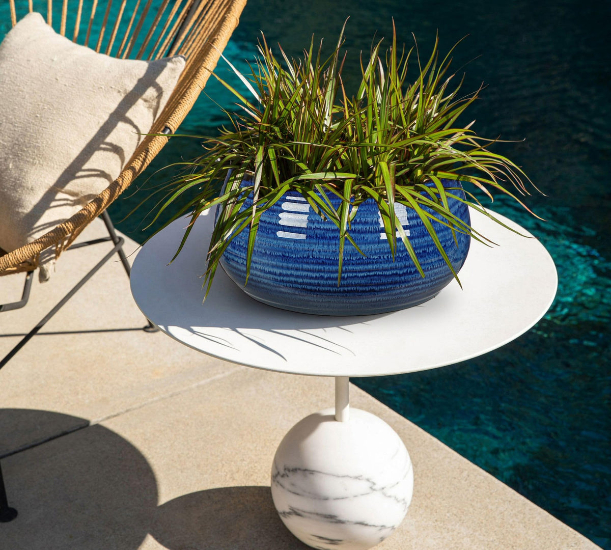 Blue and White Chinoiserie Bowl Planter, 9 Inch