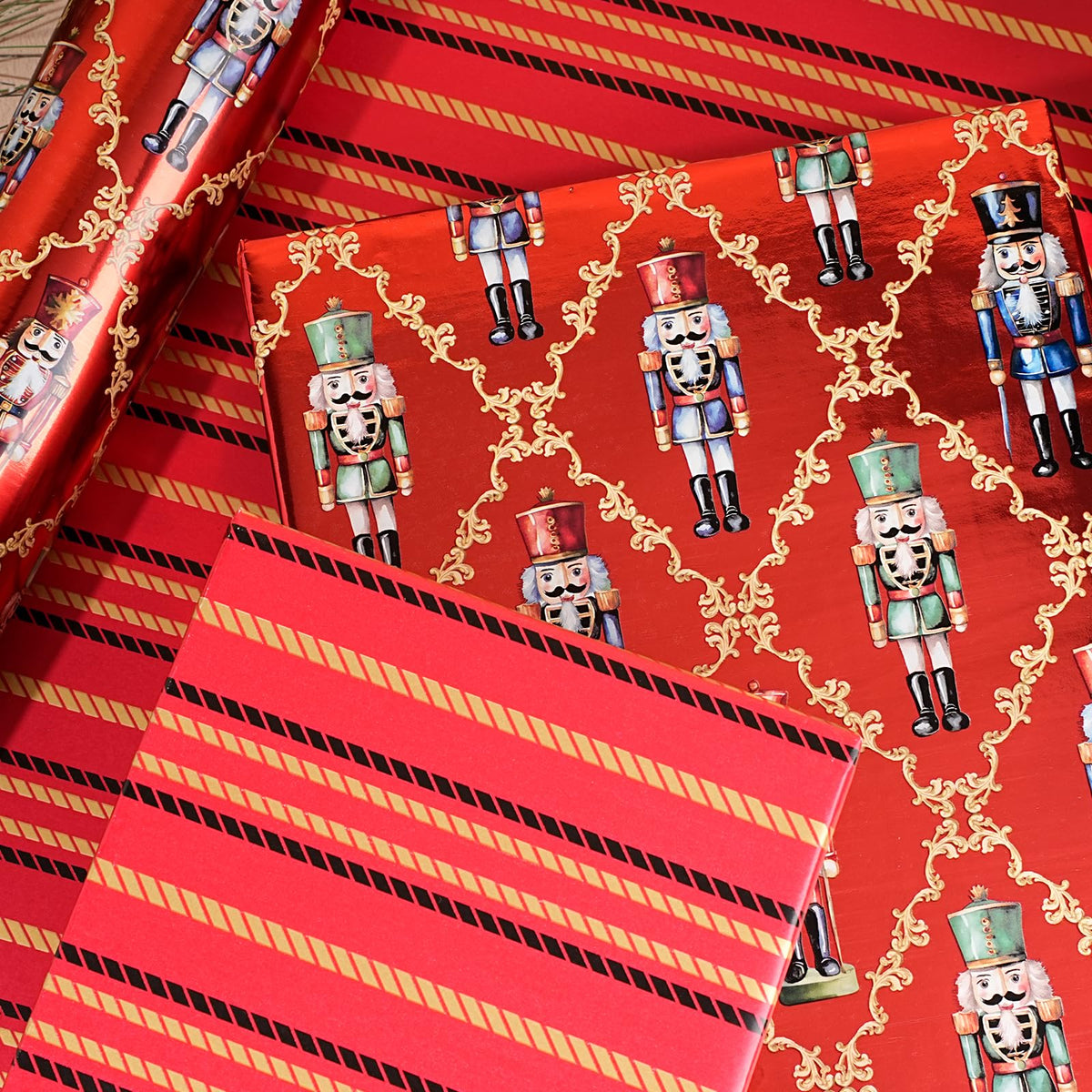 Nutcracker Reversible Christmas Wrapping Paper, 33 Ft