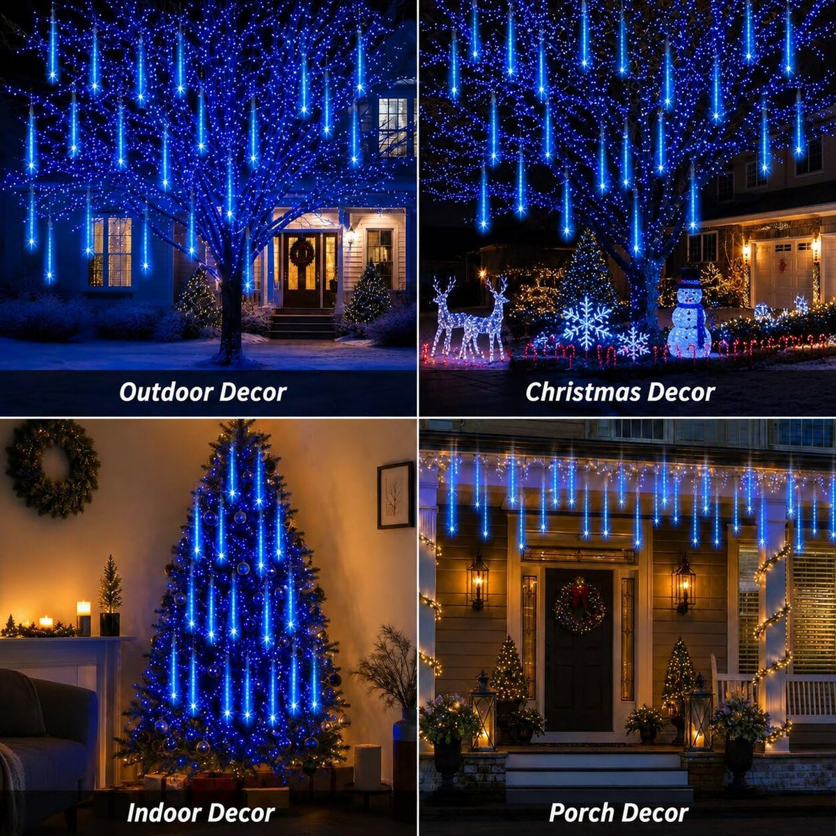 Aukora Blue Meteor Shower Lights
