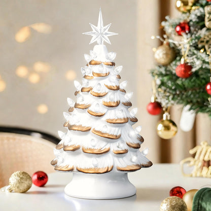 Lighted Ceramic Christmas Tree, 13 Inch