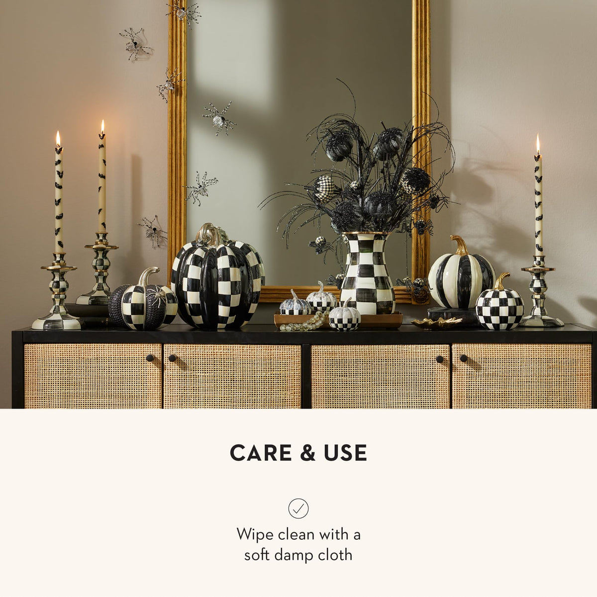 MacKenzie-Childs Sky Check Pillar Candlestick