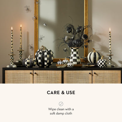 MacKenzie-Childs Sky Check Pillar Candlestick