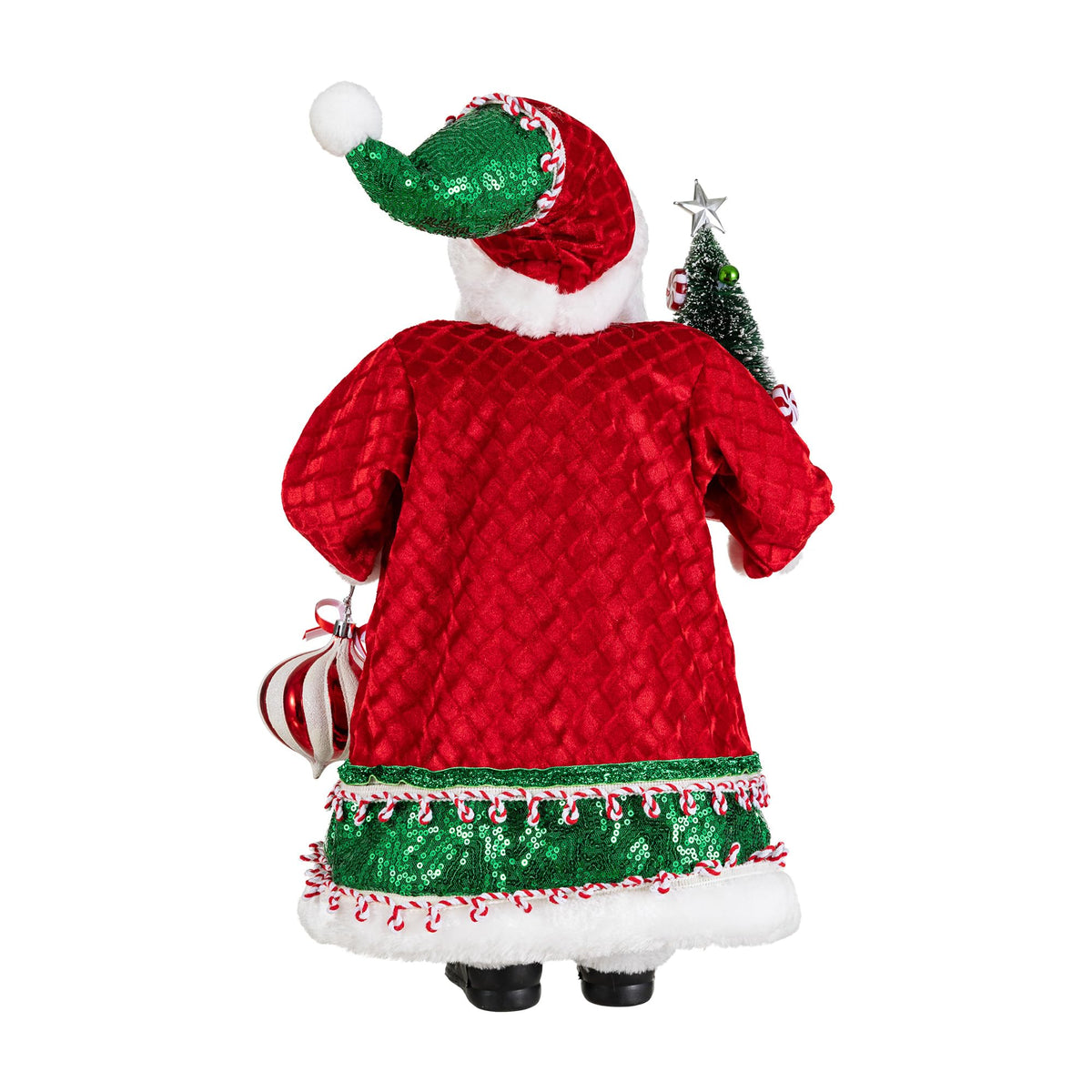 Blue Velvet Santa Figurine, 18 Inch