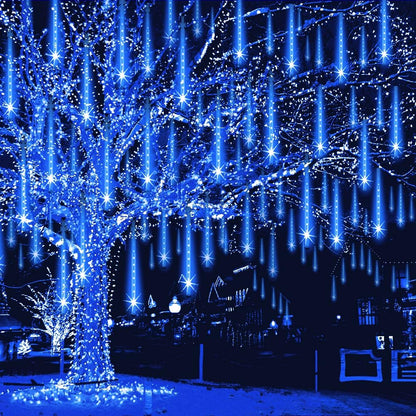 Blue Meteor Shower Christmas Lights, 8 Tubes