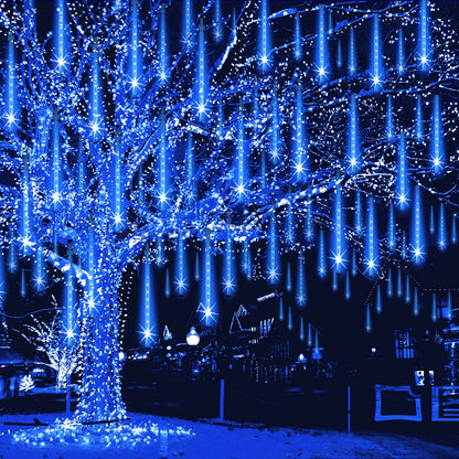 Blue Meteor Shower Christmas Lights, 8 Tubes