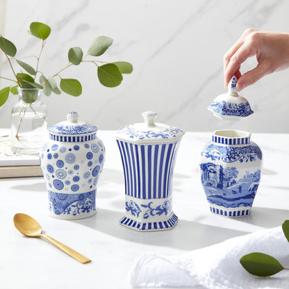 Spode Blue Italian Steccato Vase, 5.2 Inch