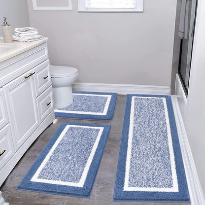 Shaggy Microfiber Bath Rug Set, 3 Piece