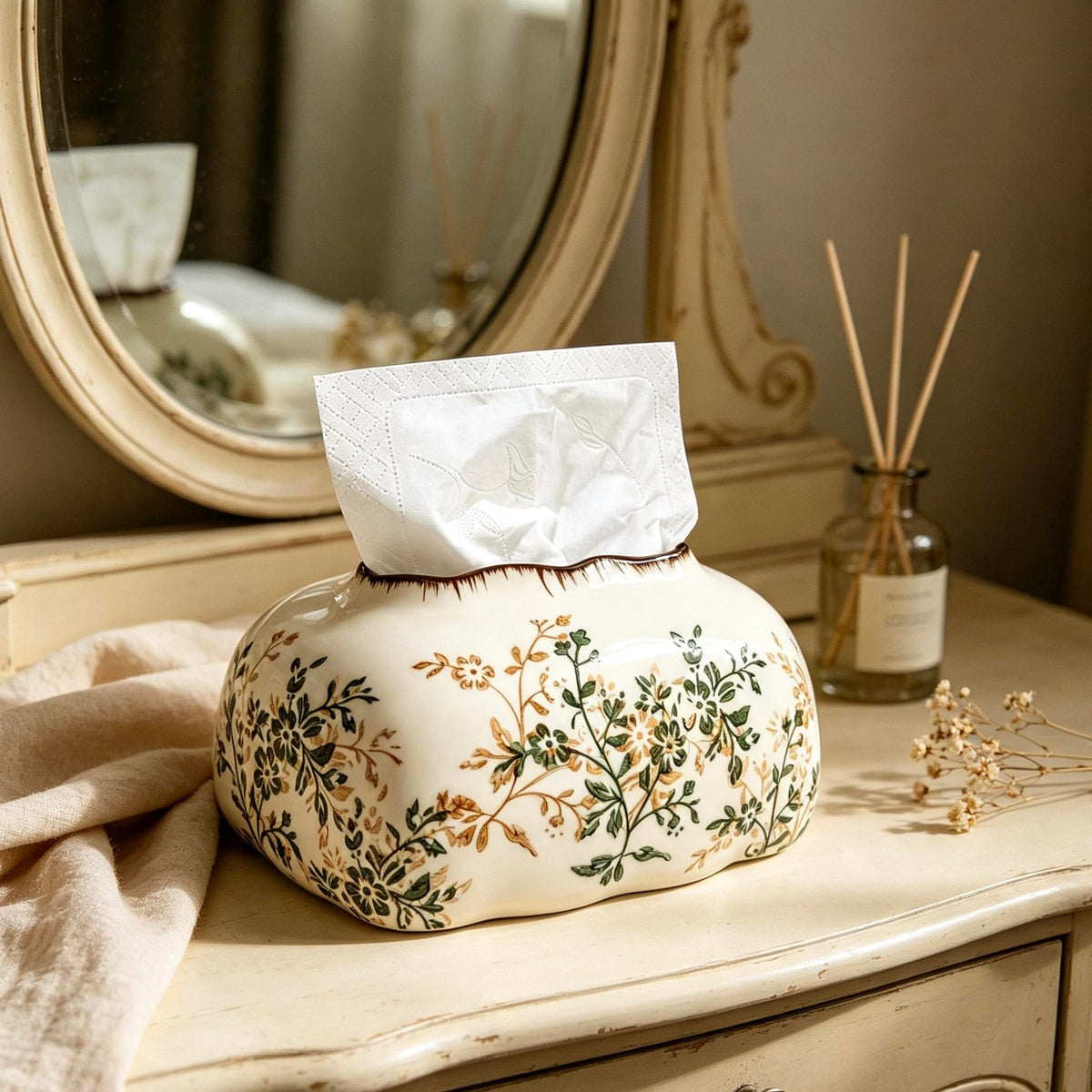 Blue and White Porcelain Tissue Box Holder
