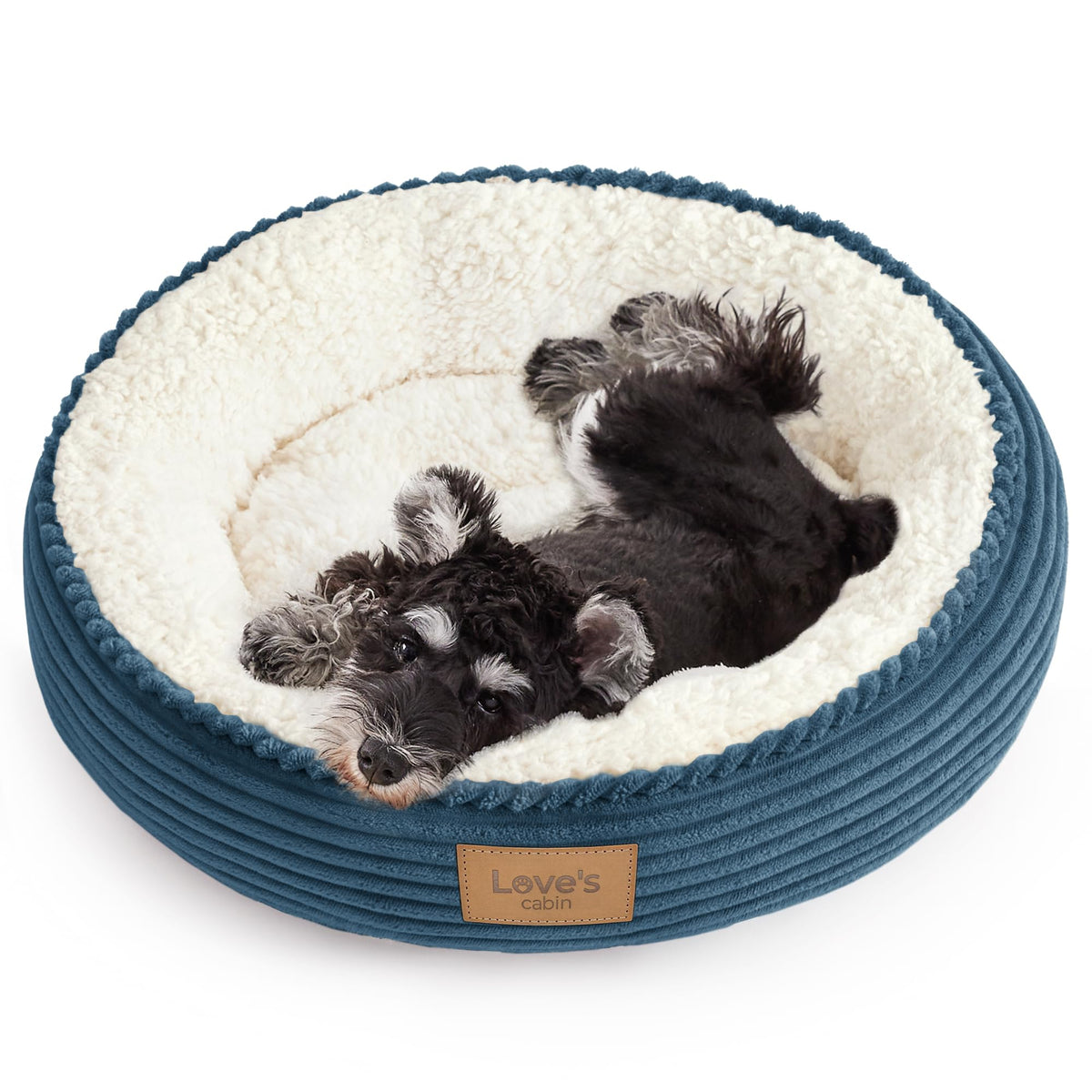 Royal Blue Round Donut Pet Bed
