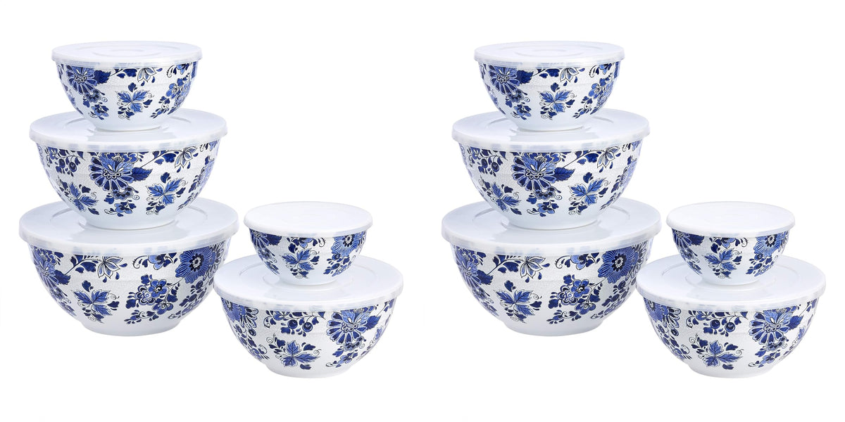 Nesting Melamine Mixing Bowls with Lids, Set of 10