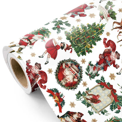 Blue Toile Christmas Wrapping Paper