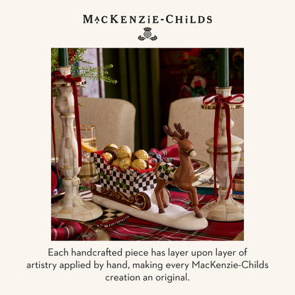 MacKenzie-Childs Sky Check Pillar Candlestick