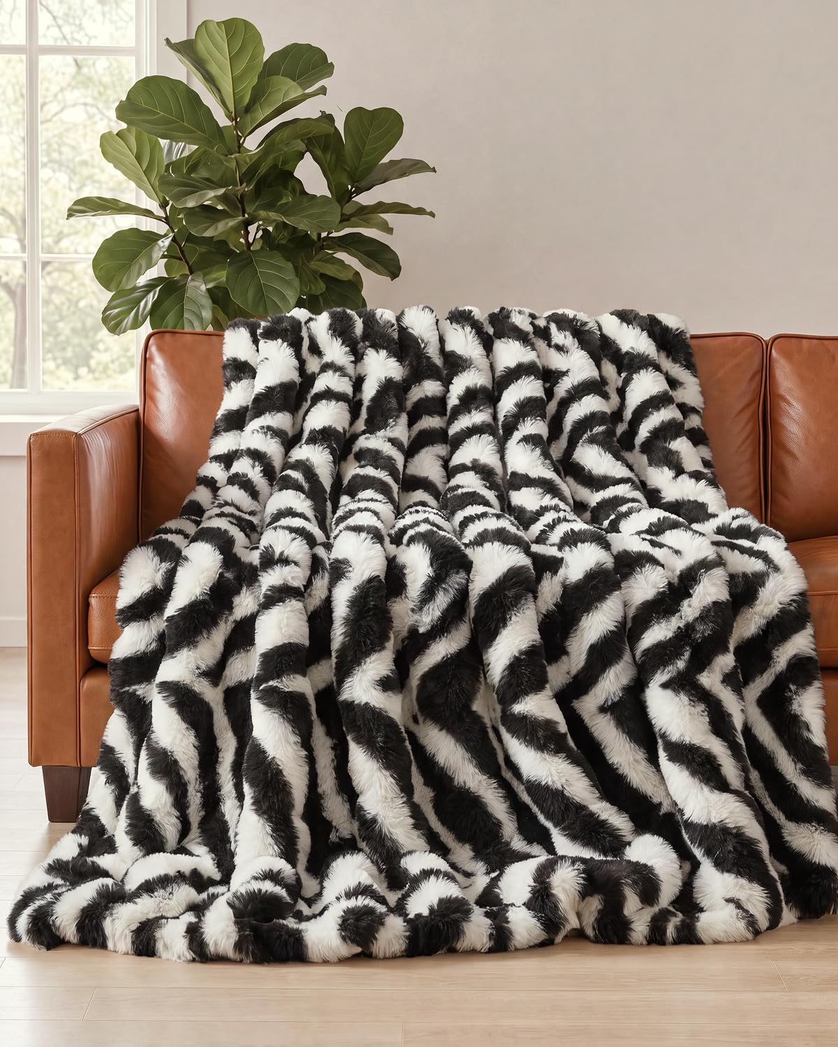 Faux Fur Bubble Throw Blanket, 50 x 60 Inch