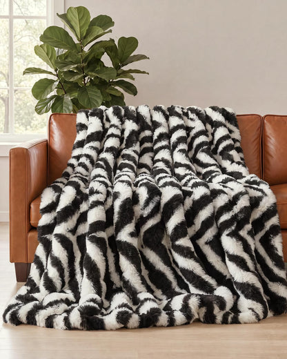 Faux Fur Bubble Throw Blanket, 50 x 60 Inch