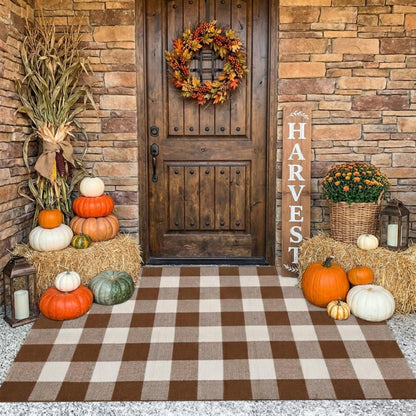 Blue Buffalo Plaid Outdoor Rug, 27.5x43