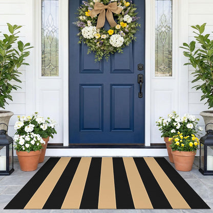 Navy and White Striped Cotton Rug, 28x43