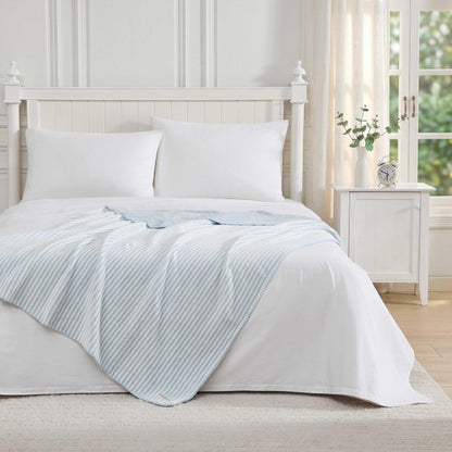 Laura Ashley Reversible Plush Throw, 50x70