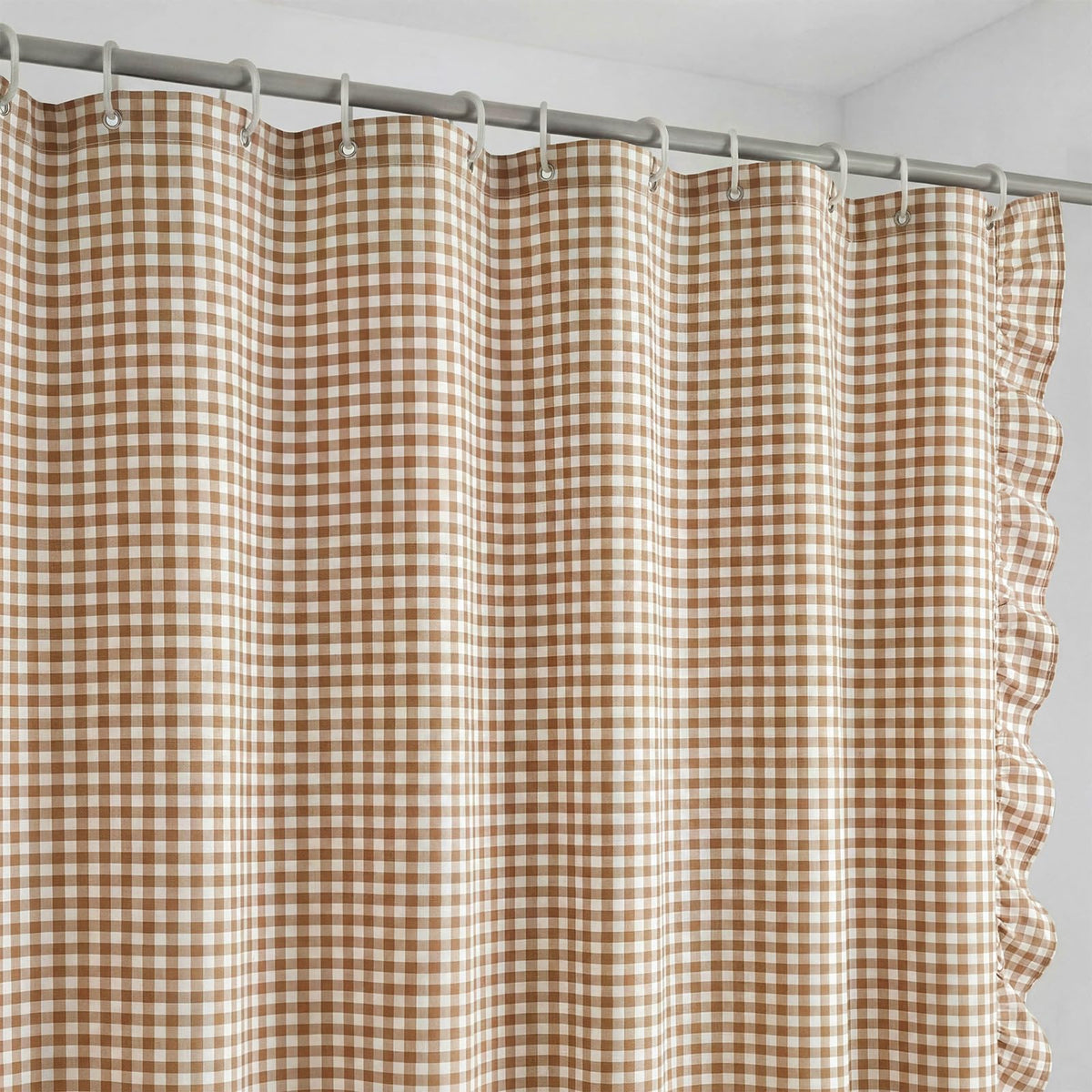 Ruffled Gingham Shower Curtain, 72 x 72