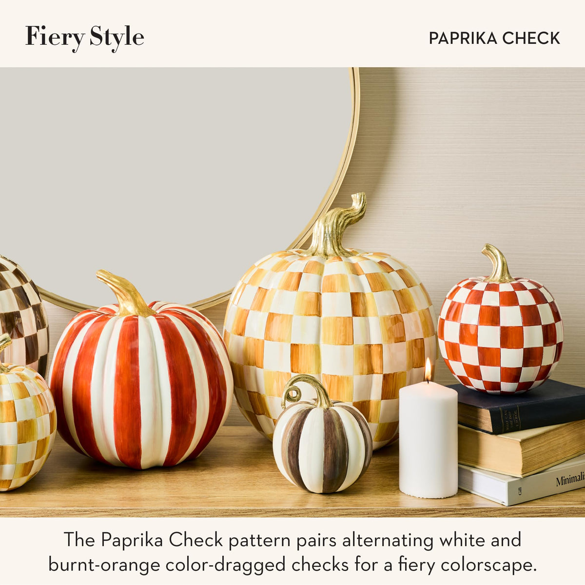 MacKenzie-Childs Resin Pumpkin, Royal Check