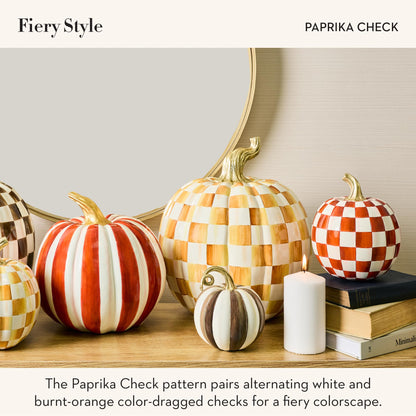 MacKenzie-Childs Resin Pumpkin, Royal Check
