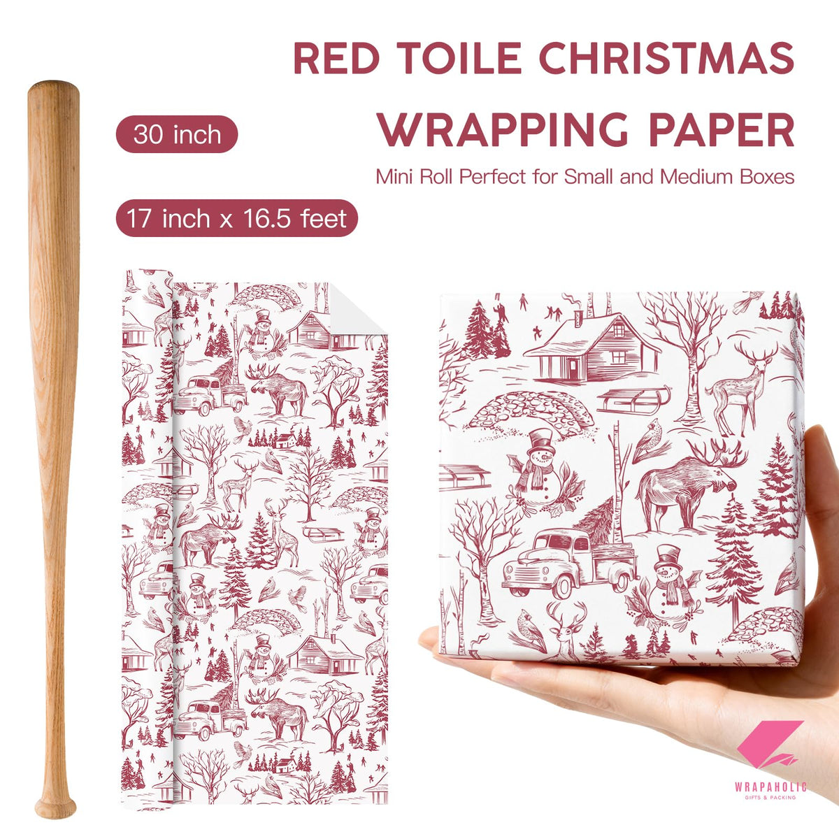 Blue Toile Christmas Wrapping Paper