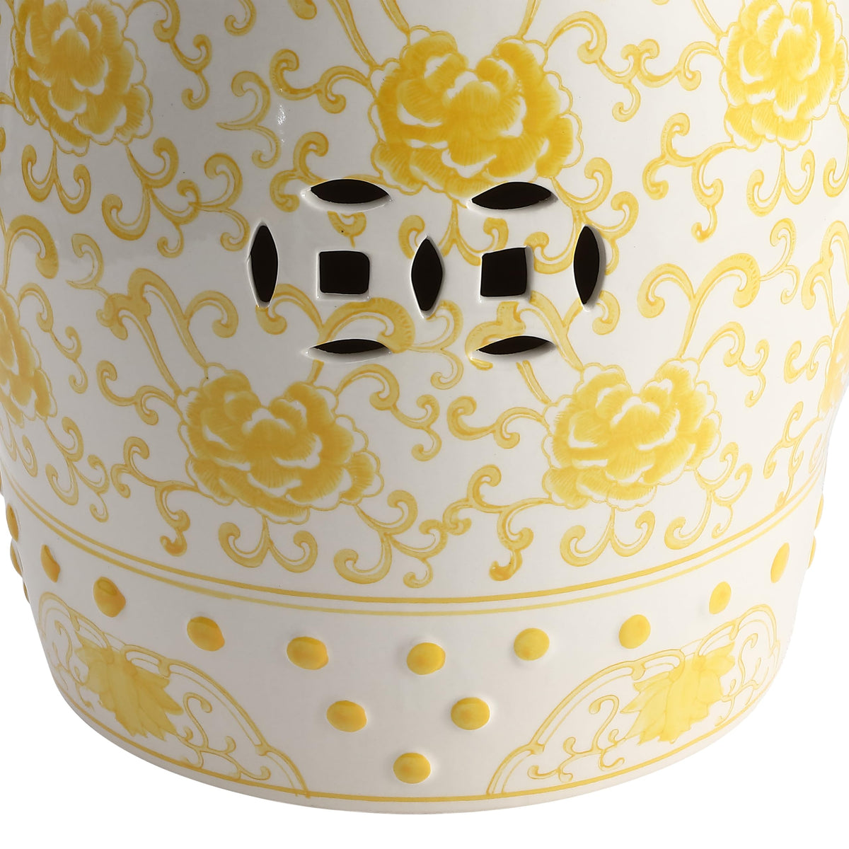Jonathan Y Lotus Chinoiserie Garden Stool, 17.75"
