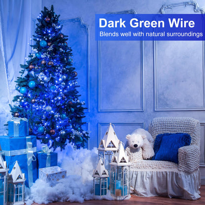 Blue and White Christmas Lights, 100 ft