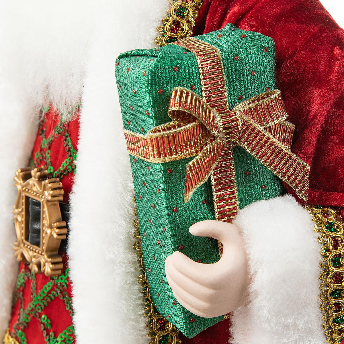 Blue Velvet Santa Figurine, 18 Inch