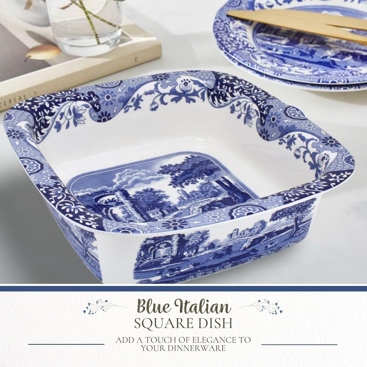 Spode Blue Italian Square Dish, 10 in