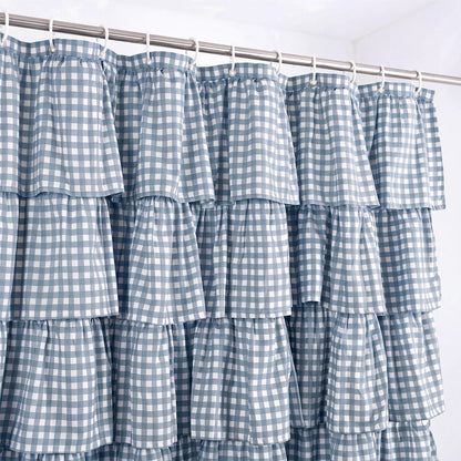 Ruffled Gingham Shower Curtain, 72 x 72