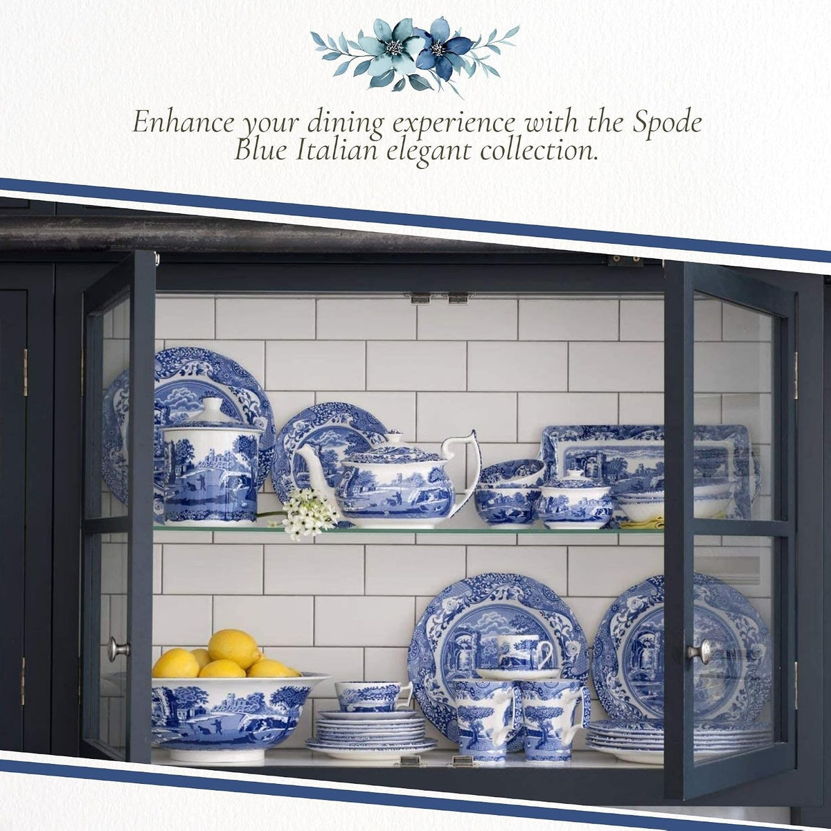 Spode Blue Italian Square Dish, 10 in