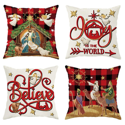 Navy Velvet Christmas Pillow Covers, Set of 4