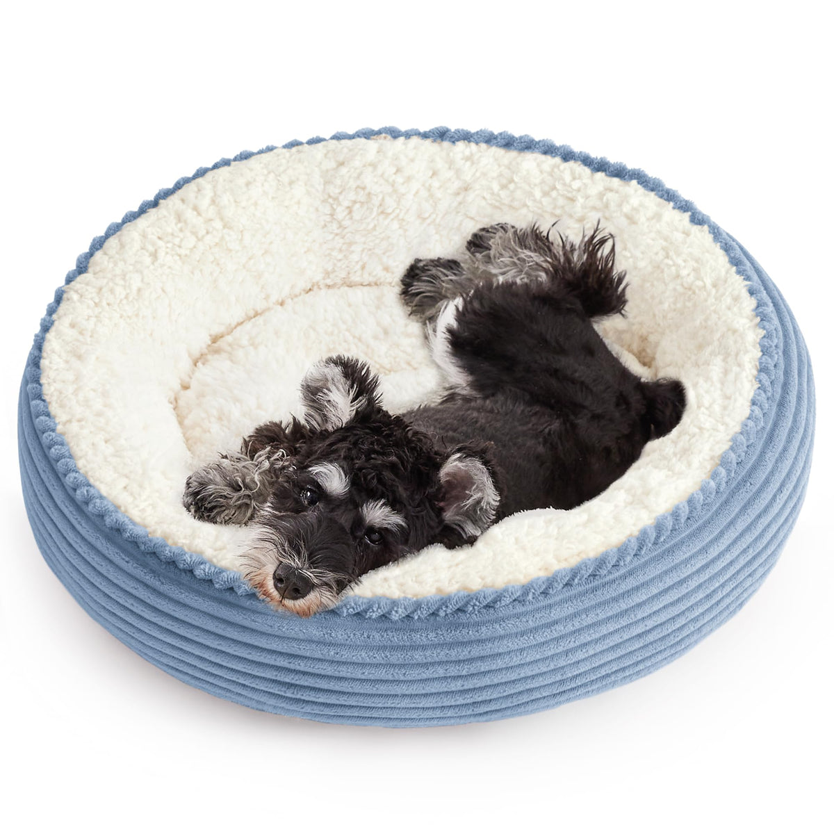 Royal Blue Round Donut Pet Bed