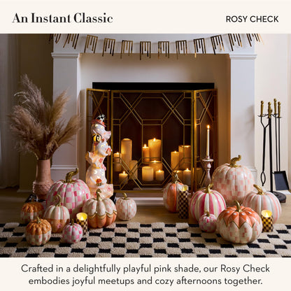 MacKenzie-Childs Resin Pumpkin, Royal Check
