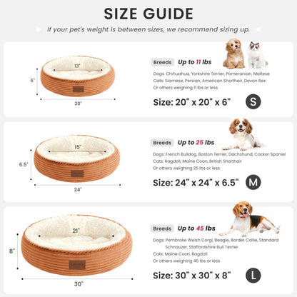 Royal Blue Round Donut Pet Bed