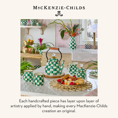 MacKenzie-Childs Enamel Tea Kettle, Royal Check