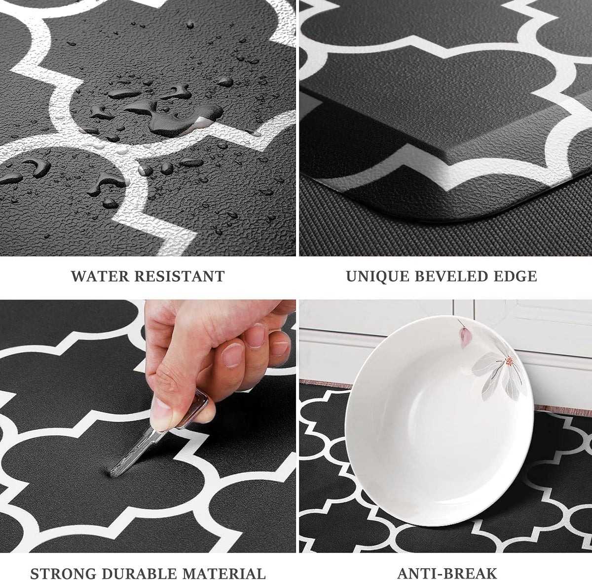 Blue Cushioned Anti-Fatigue Kitchen Mat
