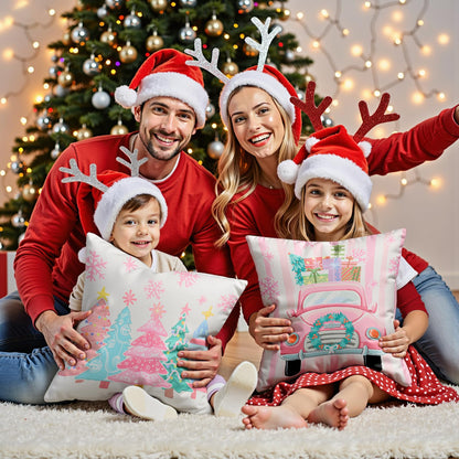 Navy Velvet Christmas Pillow Covers, Set of 4