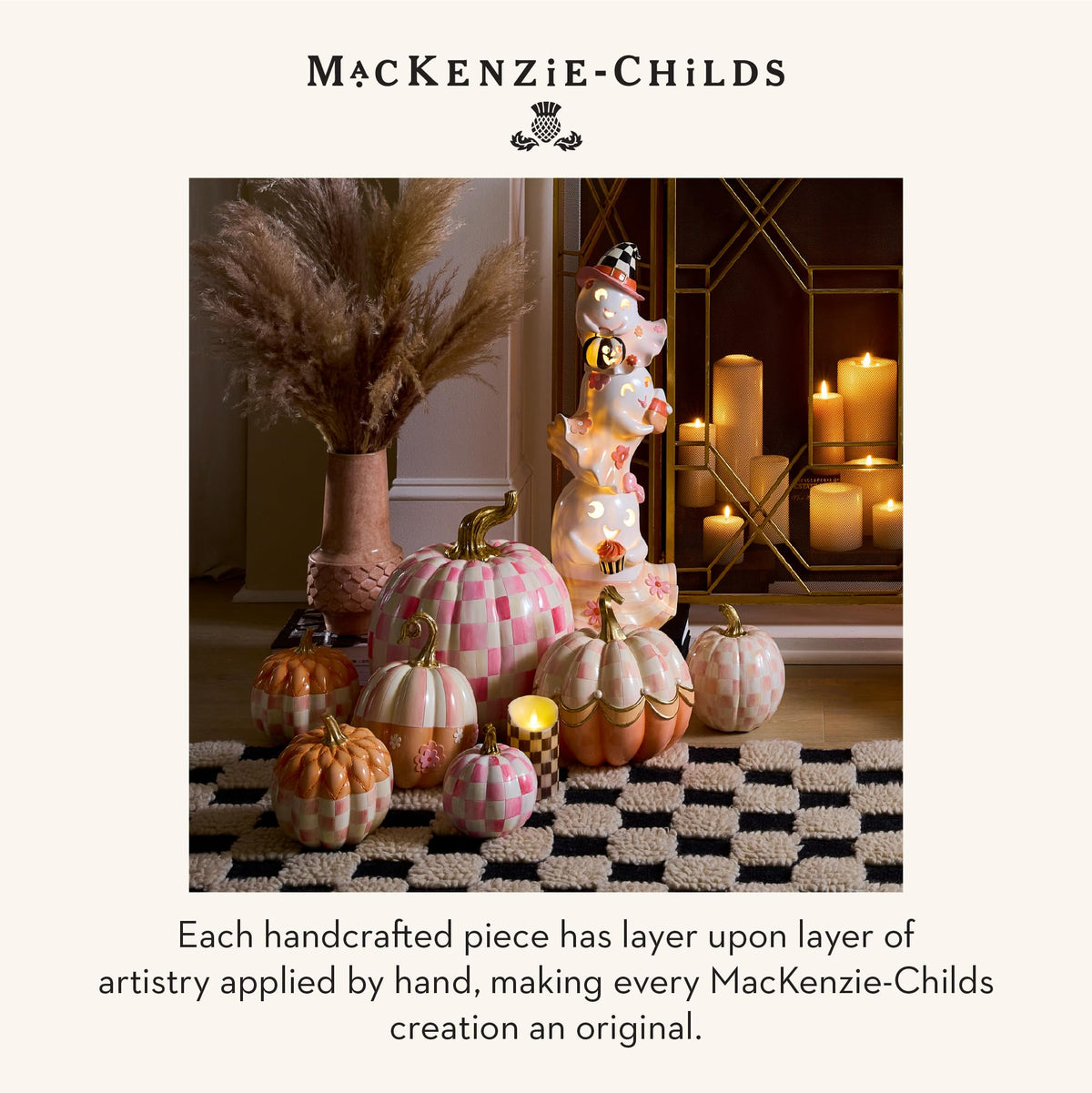 MacKenzie-Childs Resin Pumpkin, Royal Check
