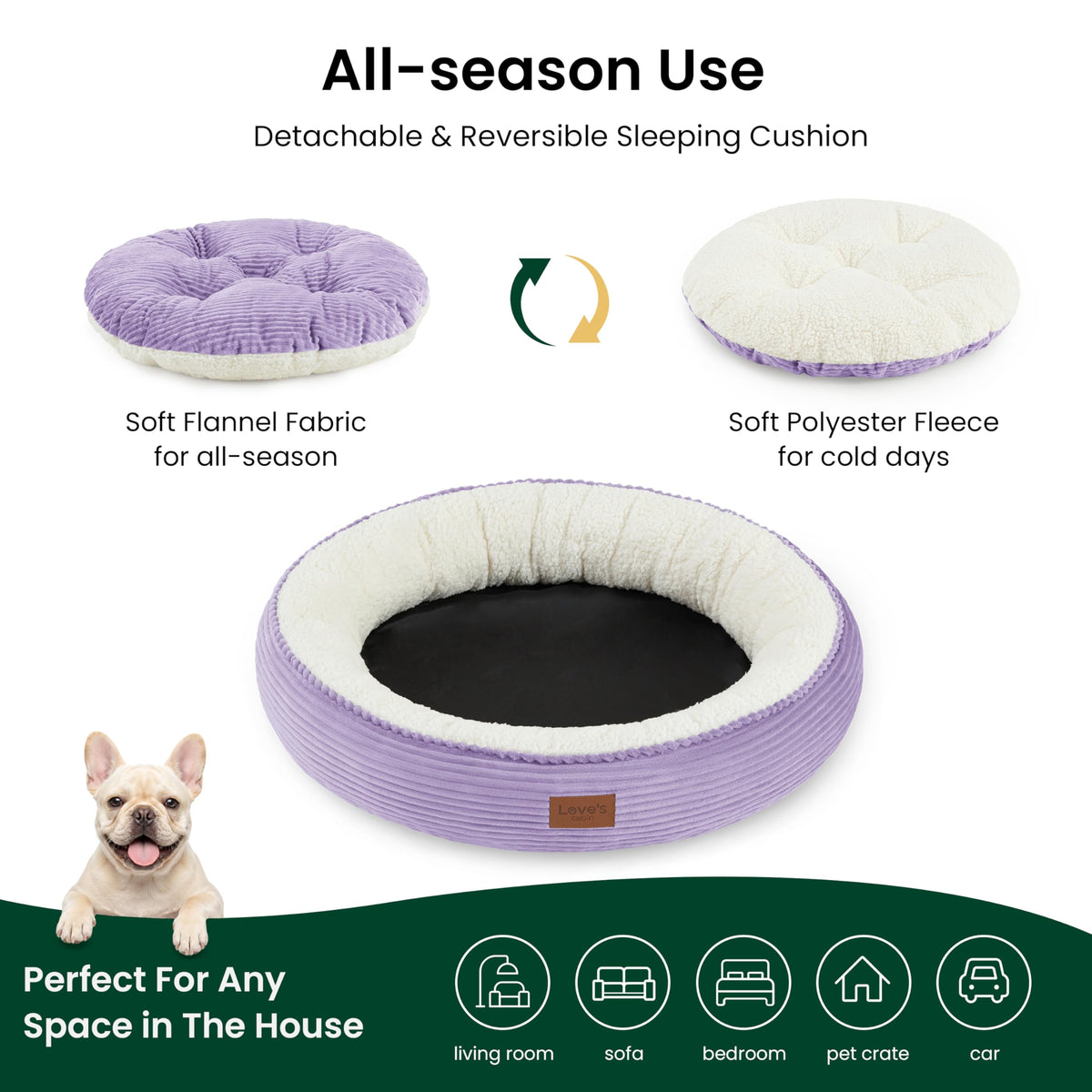 Royal Blue Round Donut Pet Bed