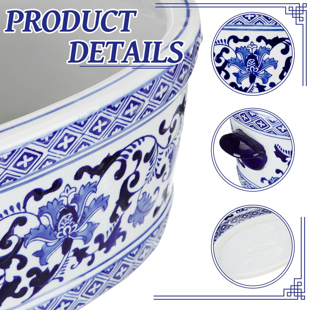 Blue and White Chinoiserie Oval Planter