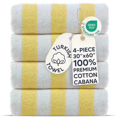 Turkish Cotton Beach Towels, Set of 4