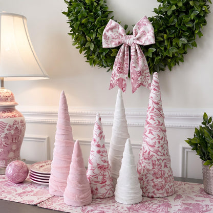 Chinoiserie Velvet Christmas Trees, Set of 6