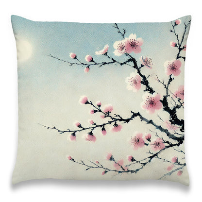 Blue Chinoiserie Bird and Peony Pillow Cover, 18x18